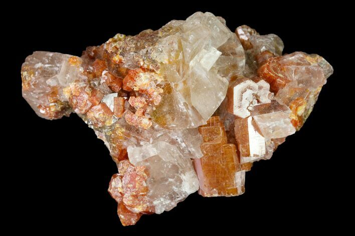 Vanadinite and Calcite Crystal Association - Apex Mine, Mexico #165321